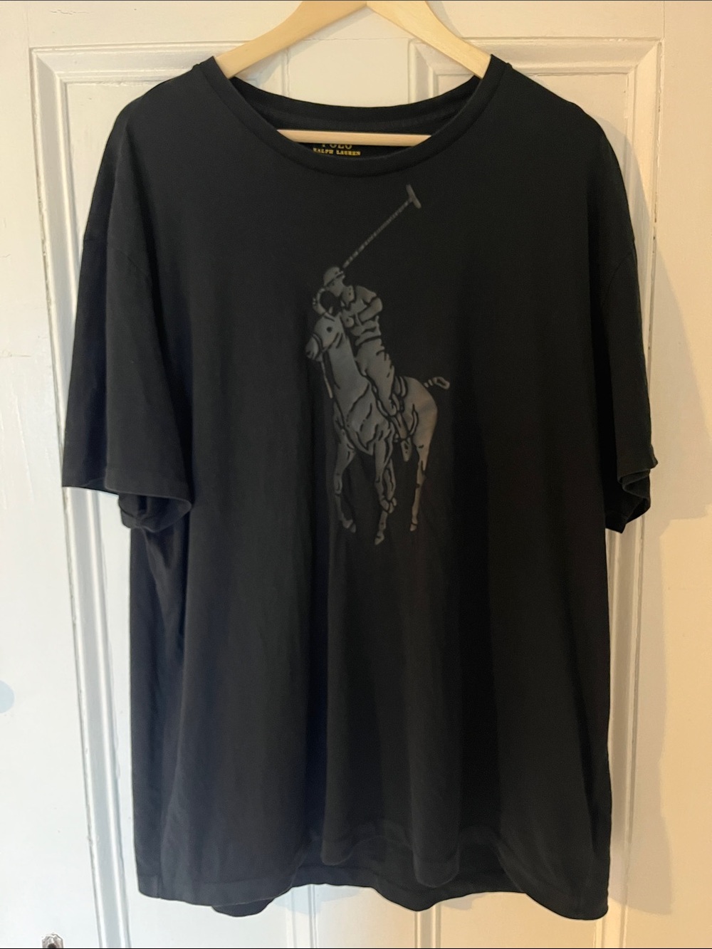 Ralph Lauren Black Short Sleeve Polo Player Graphic Tee